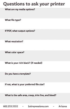 questions to ask your printer flashcard