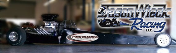 jason wieck dragster, sponsored by 1st Impressions