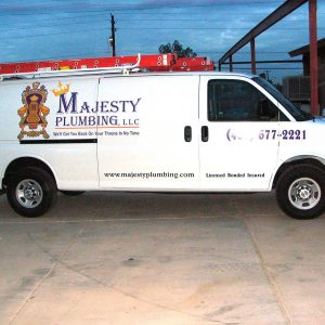 Majesty Plumbing Vehicle Lettering