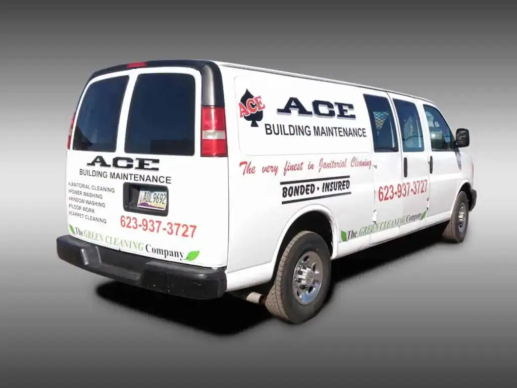 Vehicle Wraps...Our work, before and after - 4 18 Ace van after vehicle graphics
