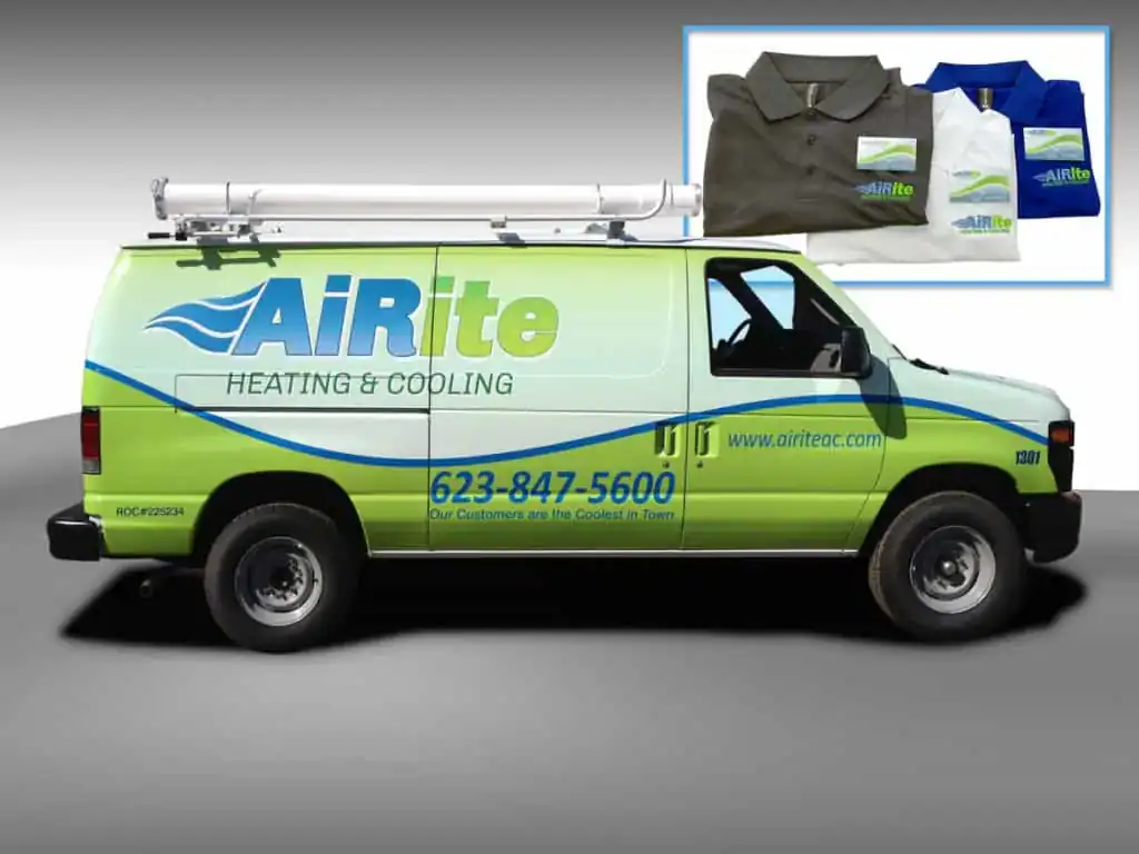 airite van wrap and marketing materials