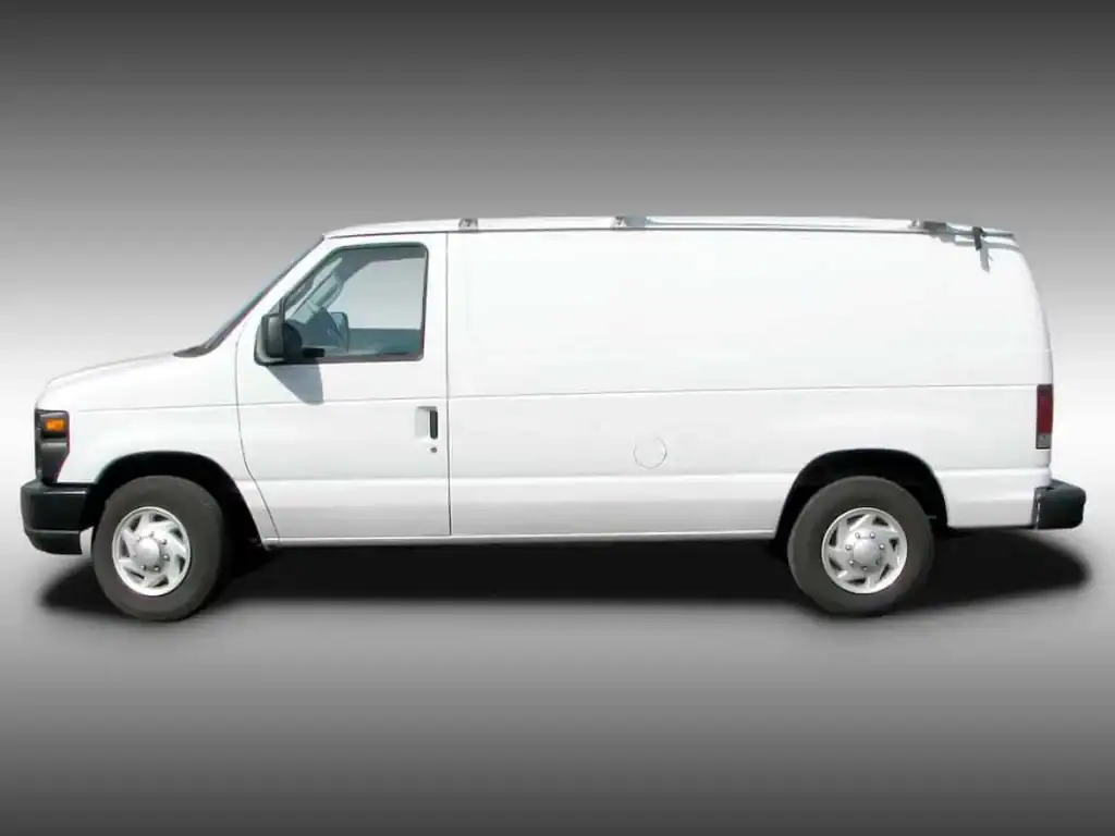 White van side view before a van wrap