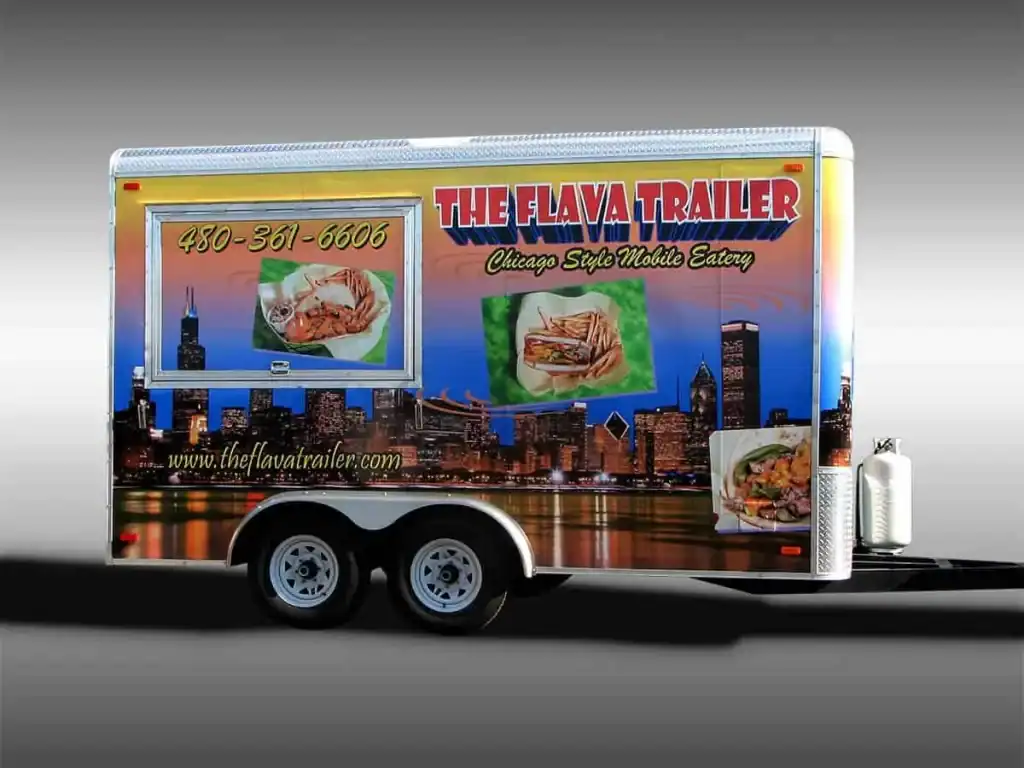 Vehicle Wraps...Our work, before and after - 4 10 Trailer after wrap