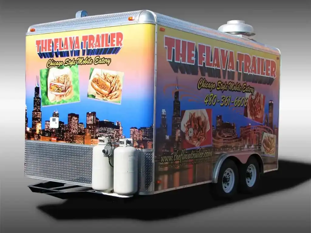 Vehicle Wraps...Our work, before and after - 4 12 Flava trailer transformed with a vehicle wrap
